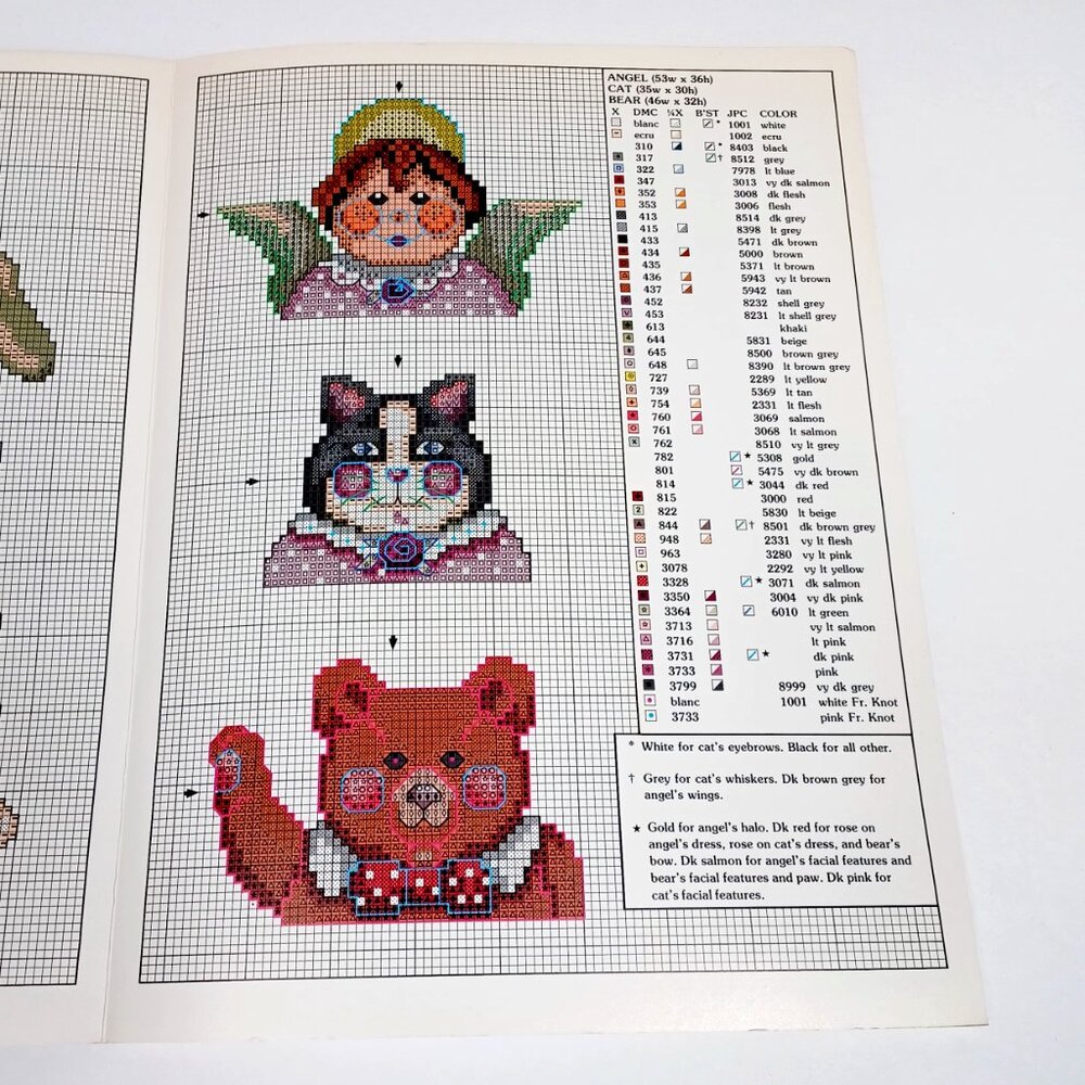 Pocket Pals in Waste Canvas Cross Stitch Sandi Gore Evans Leisure Arts Vtg 1991 - Picture 3 of 4
